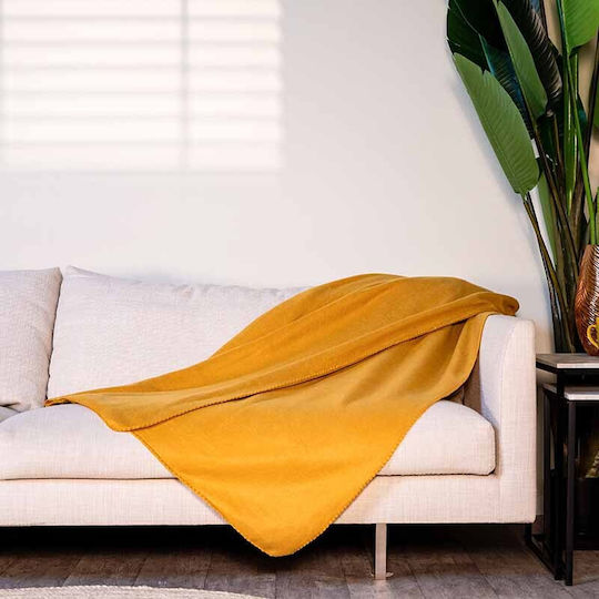 Κουβέρτα Fleece Μονή 170x130εκ. Orange