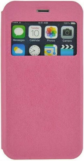 4-OK Book Δερματίνης Ροζ (iPhone 6/6s)
