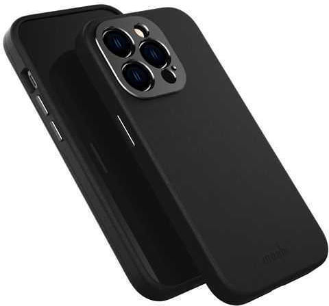Moshi Napa Slim Back Cover Δερματίνης Midnight Black (iPhone 14 Pro)