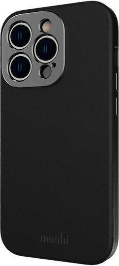 Moshi Napa Slim Back Cover Δερματίνης Midnight Black (iPhone 14 Pro)