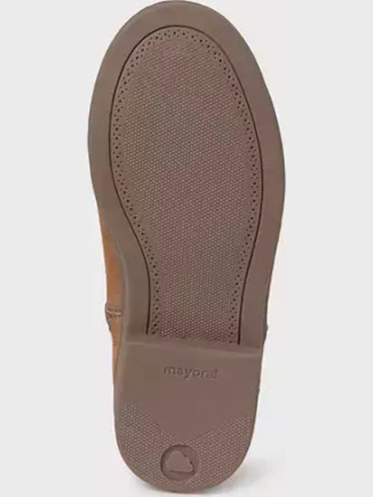 Suede Kids Boots with Zipper Brown