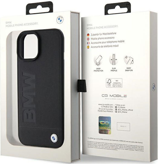 BMW Back Cover Δερμάτινο Μαύρο (iPhone 15 Plus)