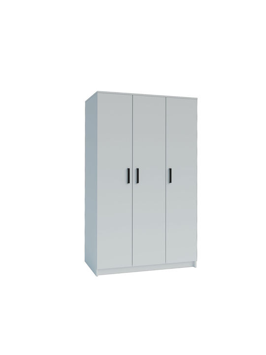 Тройна врата Гардероб Simple Бял 120x52x205см