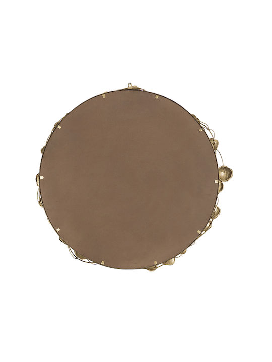 Artekko Leaf Wall Mirror with Gold Metallic Frame Diameter 90cm 1pcs