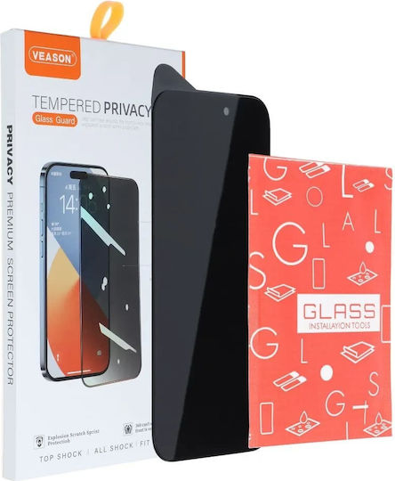 Veason Privacy Full Face Tempered Glass Negru (iPhone 15 Pro)