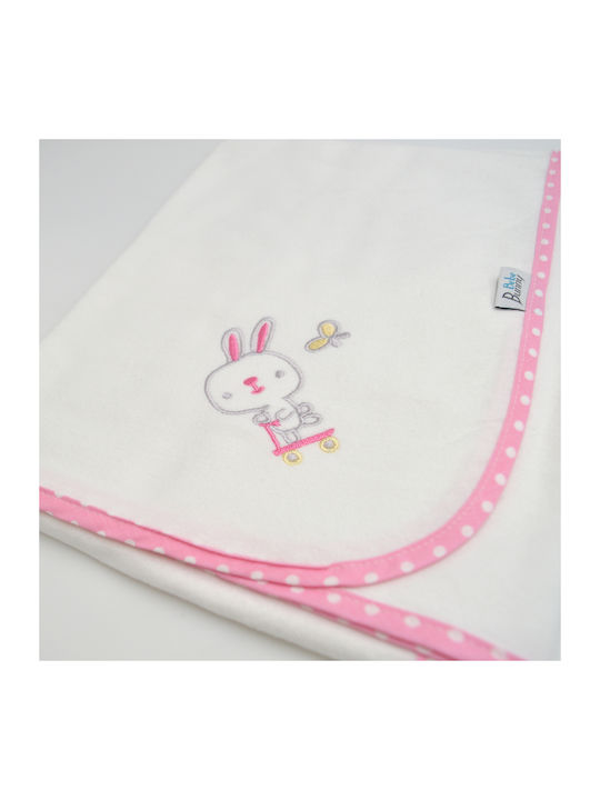 Bunny Bebe Pătură de îmbrățișare din bumbac Roz 90x90cm. 1buc