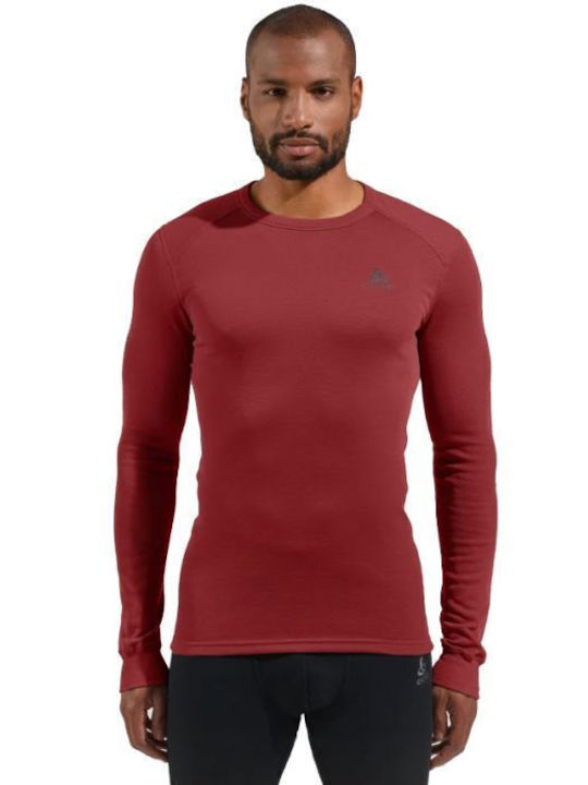 Odlo Warm Eco Herren Thermo Langarmshirt Burgundisch