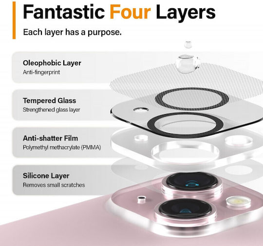PanzerGlass PicturePerfect Camera Protection Tempered Glass Black for the Iphone 15/15 Plus