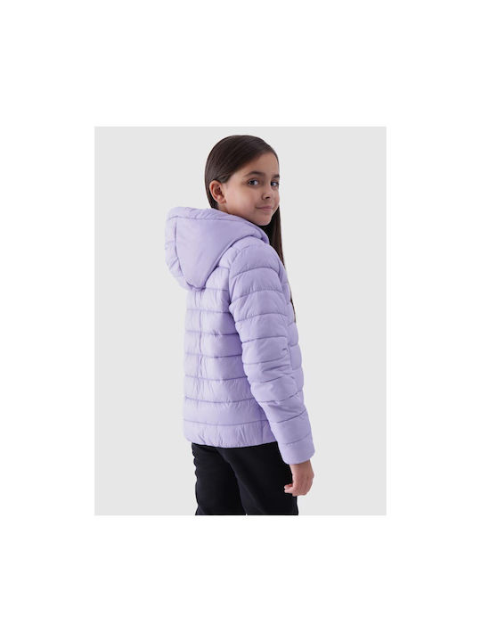 4F Kids Quilted Jacket with Hood Purple