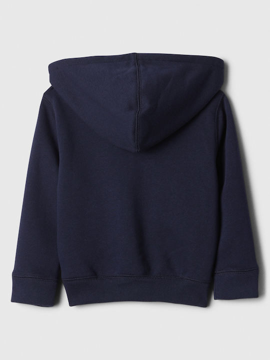 GAP Cardigan pentru copii din material frotirat Bumbac cu glugă Albastru