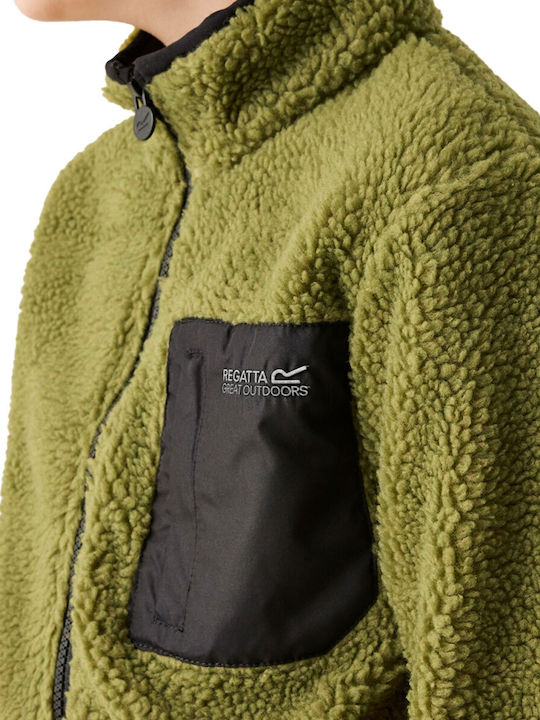 Kinderstrickjacke Fleece Grün