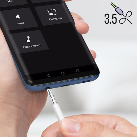 Căști cu Fir Jack 3.5mm Sunet Stereo Control de la Distanță Microfon Alb