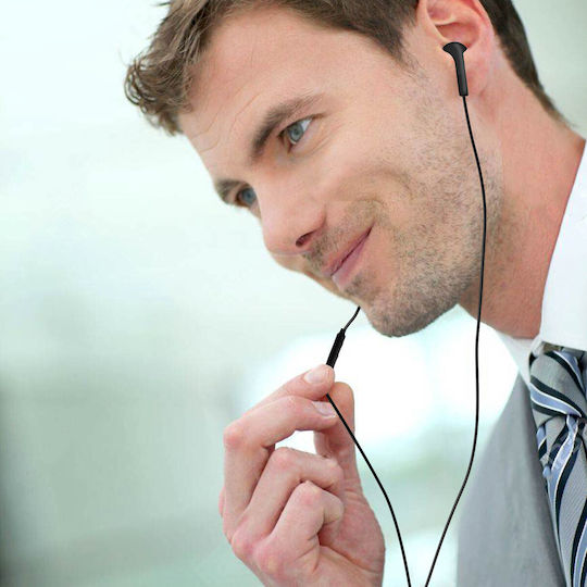 Headset 3,5 Klinke Winddichte Ohrhörer Kabel Schwarz