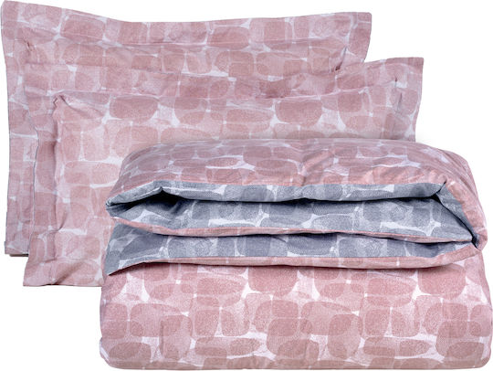 Das Home Happy 9646 Σετ Σεντόνια Υπέρδιπλα 240x260εκ. Grey, Nude (4τμχ)