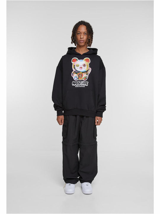 Oversize Sweatshirt with Hood Black