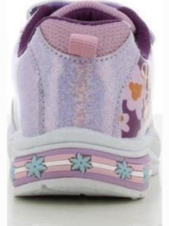 Frozen Παιδικά Sneakers με Σκρατς & Φωτάκια Λιλά
