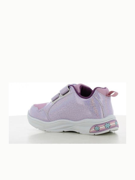 Frozen Παιδικά Sneakers με Σκρατς & Φωτάκια Λιλά