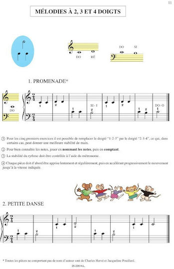 Henry Lemoine Herve & Pouillard Learning Method for Piano