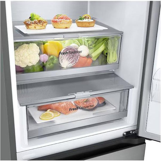 LG Combină frigorifică 386lt NoFrost Î203xL59.5xA68.2cm. Inox GBF7272DPY