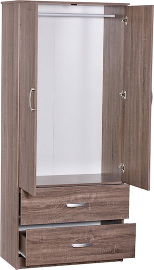 Zelia Δίφυλλη Ντουλάπα 79x42x180cm Καρυδί