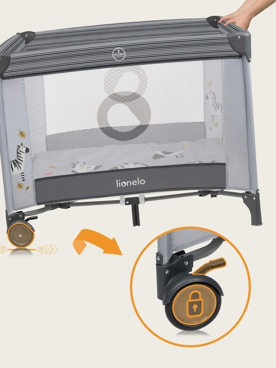 Lionelo Bonnie Кошара за игра с Матрак Gray Stone 100x100см