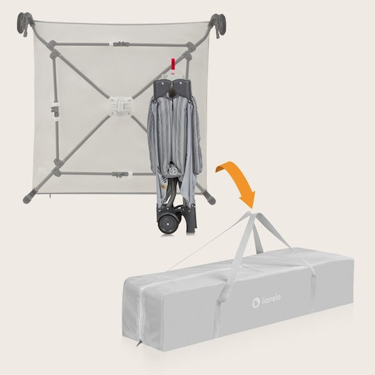 Lionelo Bonnie Playpen with Mattress Gray Stone 100x100cm