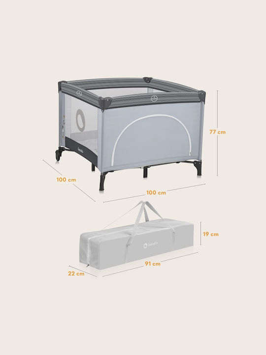 Lionelo Bonnie Кошара за игра с Матрак Gray Stone 100x100см