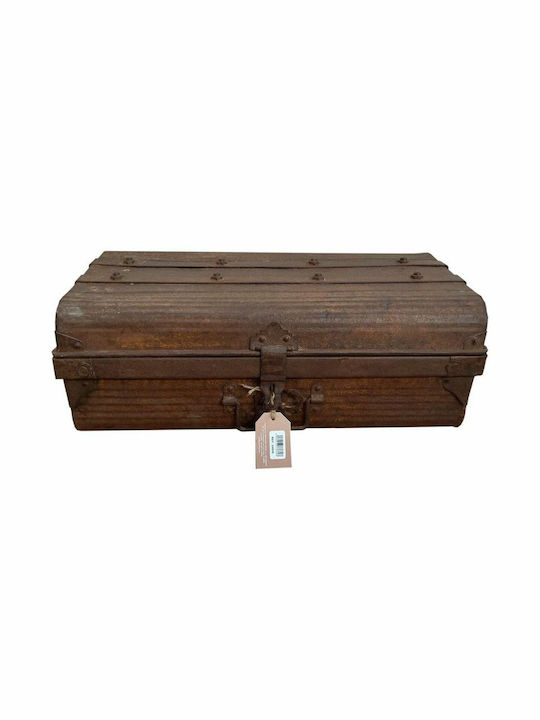 Decorative Trunk Alexandra House Living Brown Iron Craft Style 33 X 23 X 60 Cm