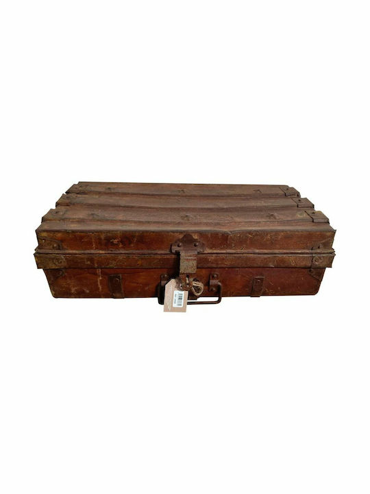 Decorative Trunk Alexandra House Living Brown Iron Craft Style 33 X 21 X 70 Cm