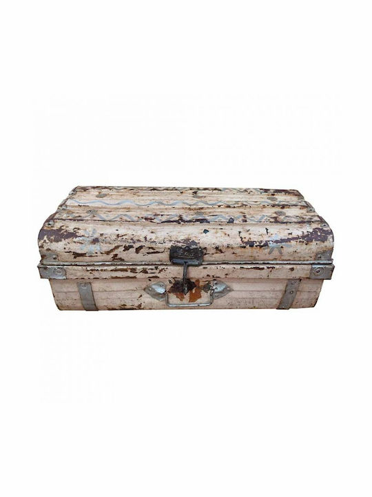 Decorative Trunk Alexandra House Living White Iron Craft Style 32 X 23 X 62 Cm