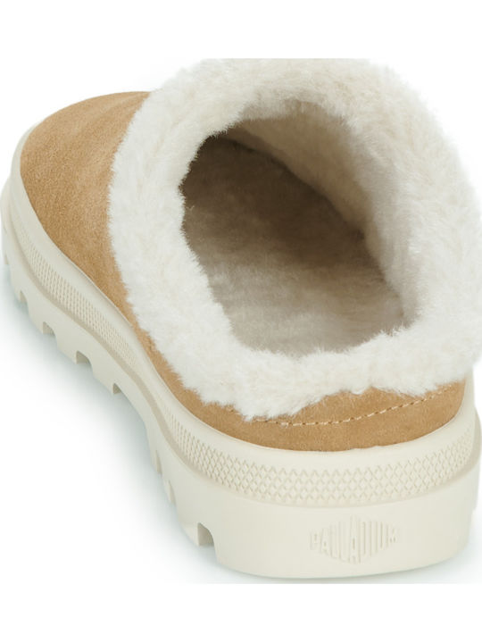 Damen Hausschuhe Braune Leder Clogs