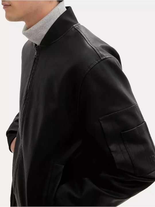 Jacket Made of Synthetic Leather Black