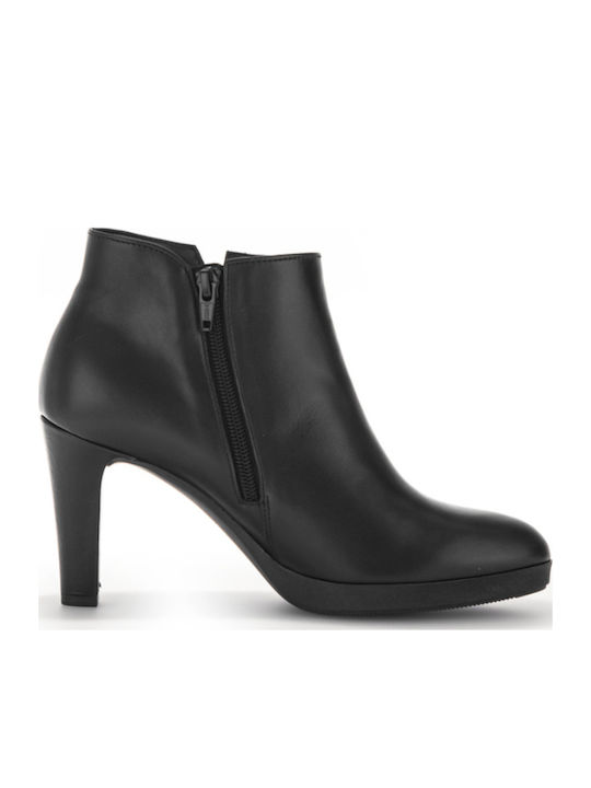 Leder Stiefeletten Damen Schwarz