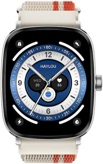 Haylou RS5 50mm Smartwatch με Παλμογράφο (Ασημί)