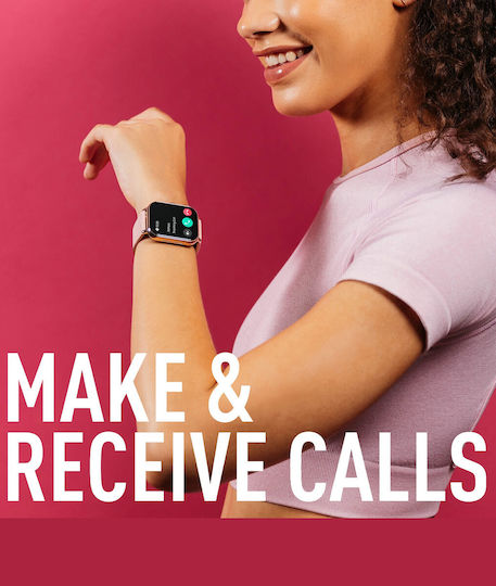 Reflex Active Series 23 Smartwatch με Παλμογράφο (Pink Rose Gold Plated)