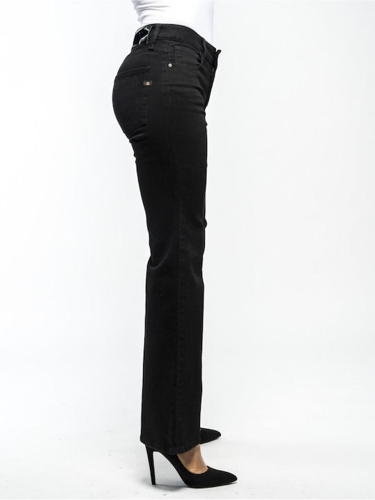 Staff Typos Women's Jean Trousers Flared in Bootcut Fit Black