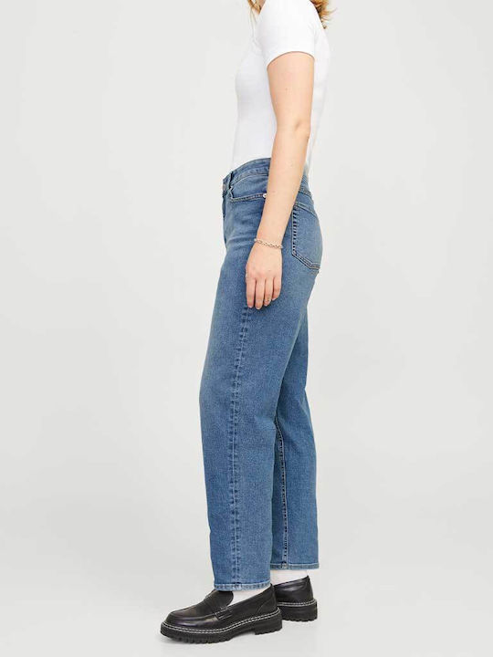 Jack & Jones High Waist Women's Jean Trousers in Mom Fit Light Blue