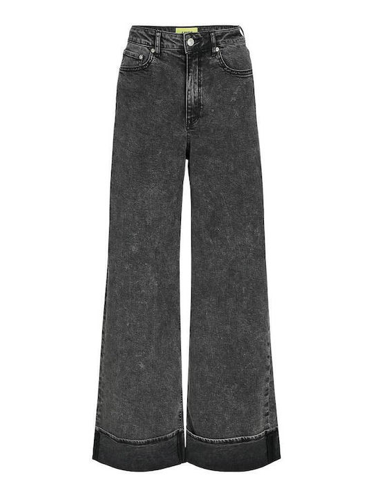 Ψηλόμεσο Γυναικείο Jean Παντελόνι σε Wide Γραμμή Ln Grey