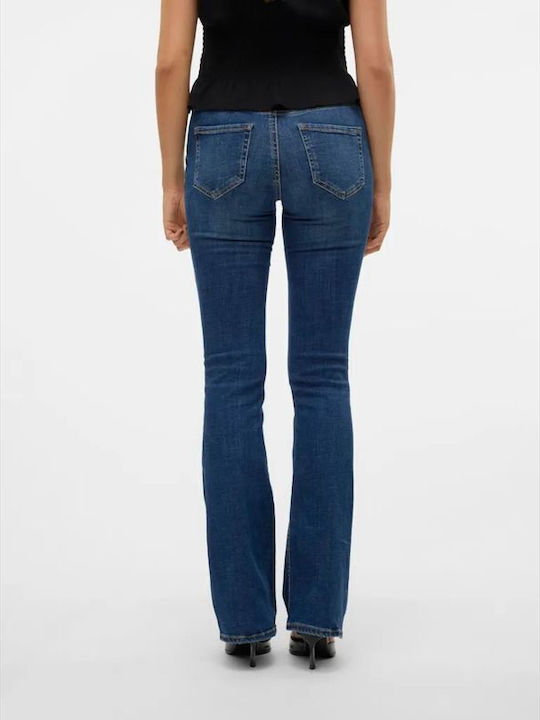 Vero Moda Damenjeanshose Schlaghose in Schlanker Passform Dark Blue