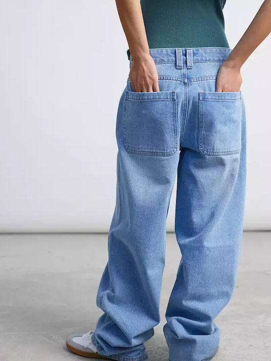 24 Colours Women's Jean Trousers in Baggy Line Blue