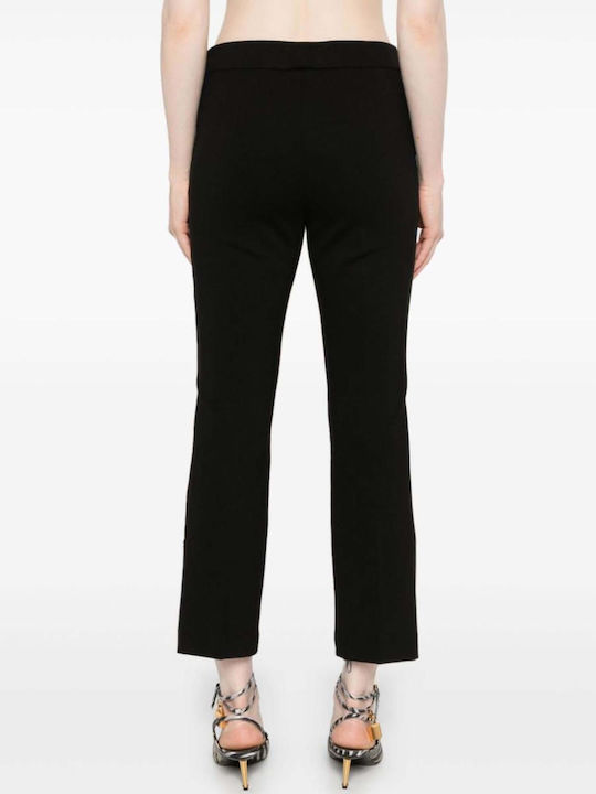 Twinset Women's High-waisted Fabric Trousers in Slim Fit Black