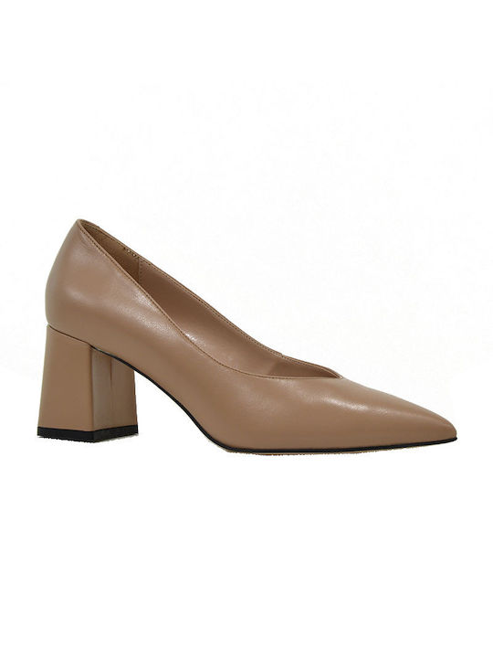 Fardoulis Leather Beige Heels