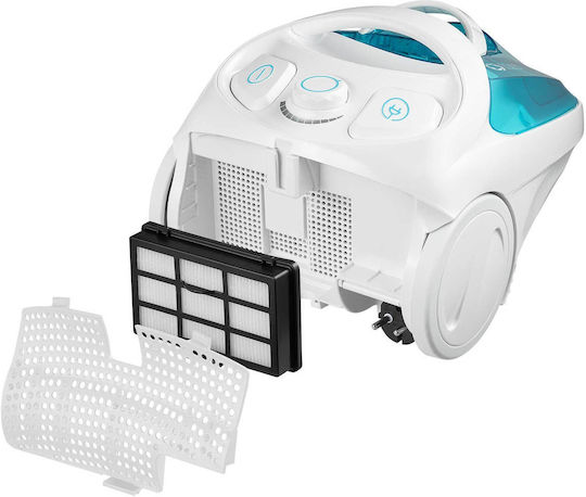 Sencor SVC 1015TQ 3AAA Ηλεκτρική Σκούπα 800W με Κάδο 1.5lt Λευκή