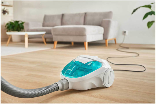 Sencor SVC 1015TQ 3AAA Ηλεκτρική Σκούπα 800W με Κάδο 1.5lt Λευκή