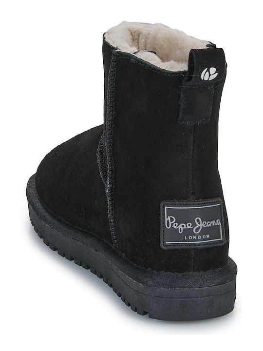Leder Kinderstiefel Schwarz
