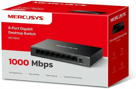 Mercusys MS108GS Неуправляем L2 Switch с 8 Портове Гигабитови (1Gbps) Ethernet