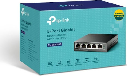TP-LINK TL-SG1005P Unmanaged L2 PoE Switch with 5 Ethernet Ports