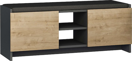 Zulla Ξύλινη Γκρι Μ110xΠ37xΥ43cm