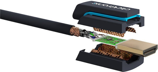 Clicktronic HDMI 2.0 Premium High Speed 4K 60Hz HDR Cable HDMI male - micro HDMI male 5m Μαύρο