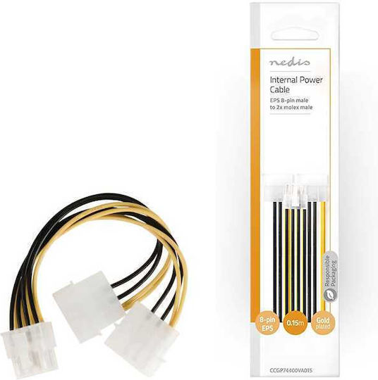 Nedis 8-Pin EPS - 4-Pin Molex Cable 0.15m Πολύχρωμο CCGP74400VA015